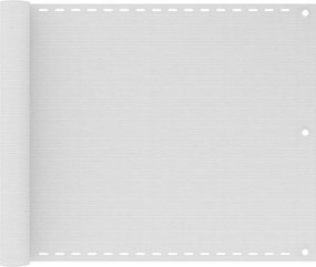 vidaXL Paravan de balcon, alb, 75 x 500 cm, HDPE