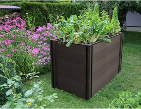 Paturi de flori înălțate G21 Crop 183 x 143 x 80,WPC, Eben, 80 cm