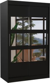 Dulap cu usi glisante si oglinda 120x200 cm, Kolorado, ADRK Furniture (Culoare: Trufă)