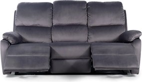 Canapea SPENCER 3, gri, stofa catifelta/metal, 193x94x101 cm