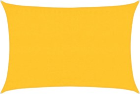 vidaXL Pânză parasolar, galben dreptunghiular 3,5x5 m, HDPE, 160 g/m²