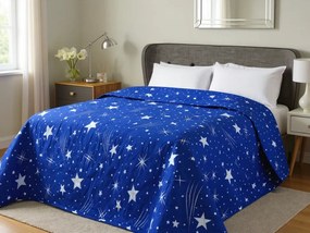 Cuvertura de pat cu model CERUL NOPTII HEXAGON, albastru Dimensiune: 170 x 220 cm