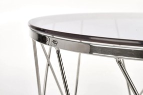 Masa de cafea Selena sticla fumurie/argintiu ø55xh55 cm