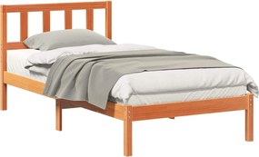 vidaXL Cadru de pat Maroniu cerat 90 x 190 cm Lemn de pin masiv
