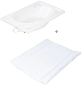 Masă de înfășat albă/în culoare naturală cu aspect de lemn de mesteacăn Baby Pool – Roba