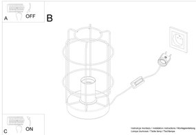 Lampă de masă Sollux SL.1265 GOTTO 1xE27/15W/230V negru