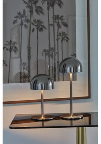 Veioză argintie LED cu control prin telecomandă cu abajur din metal (înălțime 30 cm) Tim – Sirius