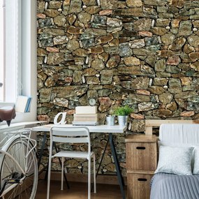 Fototapet - Stone Wall Rock (254x184 cm)