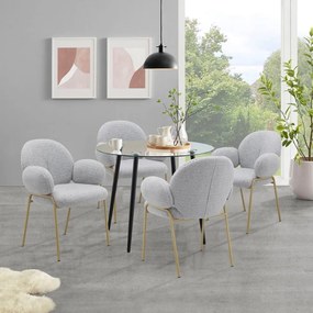 Set de scaune de sufragerie gri deschis cu cotiere 2 buc. tapițat Iwama – Støraa