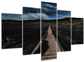 Tablou drumul de lemn în amurg (150x105 cm)