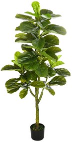 HOMCOM Smochin-lira artificial in ghiveci, Plante Ficus artificial pentru interior, exterior, 90 cm, verde | Aosom Romania
