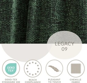 Colțar verde închis extensibil/cu spațiu de depozitare cu tapițerie din chenille (cu colț pe partea stângă/în formă de ”L”) Tonga – Maison de Rêve