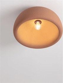 Lustra aplicata tavan cu textura granulata Davo 43cm, rosu caramiziu