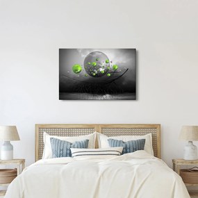 Tabloul cu bile abstracte verzi (90x60 cm)