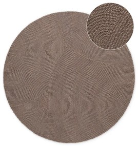 Covor taupe țesut manual rotund din lână ø 200 cm Calmio – Hanse Home