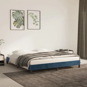Cadru de pat, albastru inchis, 160x200 cm, catifea Albastru inchis, 25 cm, 160 x 200 cm