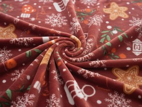 Patura din microfibre de Craciun GINGERBREAD HEART, rosie Dimensiune: 200 x 220 cm