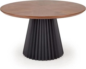 Masa HEVELIUS, nuc/negru, 130x77 cm