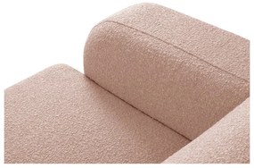 Colțar roz cu tapițerie din stofă bouclé (colț dreapta) Molino – Micadoni Home