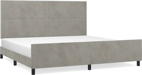 vidaXL Cadru de pat fără saltea, gri deschis, 200x200 cm, catifea