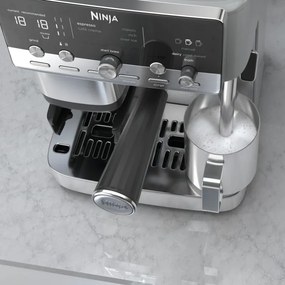 Espressor manual cu rasnita Ninja Luxe Café Mini ES352EU, 1650 W, 9 bar, 250 g, 1,3 l, Barista Assist, 3 setari pentru spumare, 6 tipuri de espresso,Otel inoxidabil