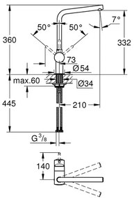 Baterie bucatarie Grohe Minta antracit periat Hard Graphite