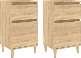 vidaXL Noptiere, 2 buc., stejar sonoma, 40x35x70 cm, lemn prelucrat