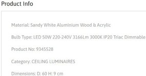 Plafoniera LED design modern STAKE alb, D-60cm