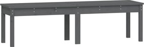 vidaXL Bancă grădină 2 locuri, gri, 159,5x44x45 cm, lemn masiv de pin