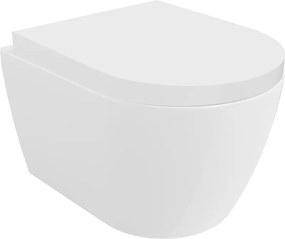 Mexen Carmen vas de toaletă WC Rimless cu capac cu cădere lentă, duraplast, alb lucios - 30880200