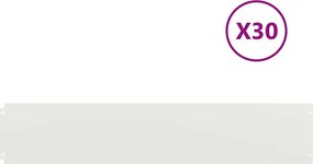 vidaXL Borduri de gazon 30 buc Alb 20x103 cm Oțel laminat la rece