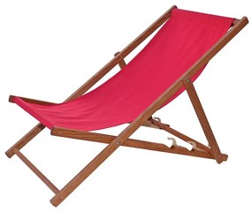 Șezlong de grădină roșu din lemn Bahama - Rojaplast