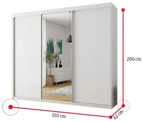 Supermobel Dulap cu usi glisante TOP 23, 250x200x62, sonoma