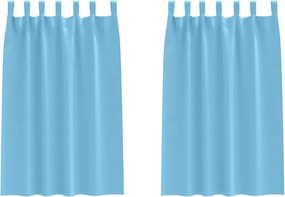 vidaXL Perdele Opaque cu Inel 2 pcs Albastru deschis 175 x 140 cm