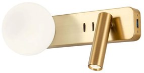 Redo 01-2992 - Aplica de perete OASIS, LED 3W/230V + 1x G9/10W, USB, CRI 90, bronz