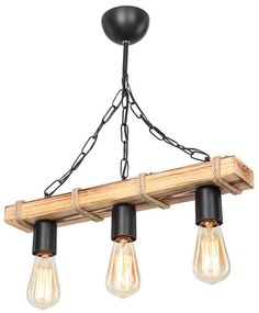 Plafonieră neagră/în culoare naturală 10.5x48.5 cm – Squid Lighting