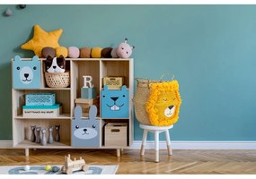 Coș de jucării pentru copii galben/în culoare naturală din iarbă-de-mare ø 30x28 cm Lion – Compactor