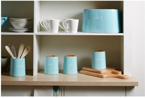 Recipient pentru ceai cu capac din lemn de bambus Premier Housewares Fletcher, 800 ml, albastru