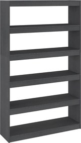 vidaXL Bibliotecă/Separator cameră, gri 100x30x167,5 cm lemn masiv pin