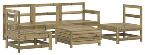 3250747 vidaXL Set canapea de grădină, 6 piese, lemn de pin tratat