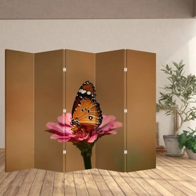 Paravan - Fluture pe floare (210x170 cm)
