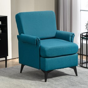 HOMCOM Fotoliu Modern Fotoliu Confortabil pentru Semineu Scaun de Efect din Panza pentru Camera de Zi Dormitor Biroul de Acasa Verde fotoliu pentru oaspeți sufragerie camera de zi dormitor dormitor interior casă | Aosom Romania