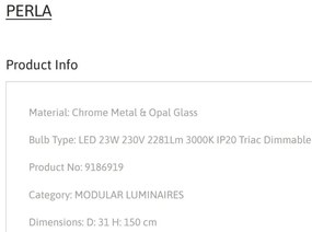 Lustra LED suspendata design modern PERLA