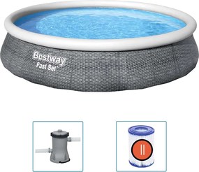 Bestway Set piscină gonflabilă Fast Set, cu pompă, 396 x 84 cm