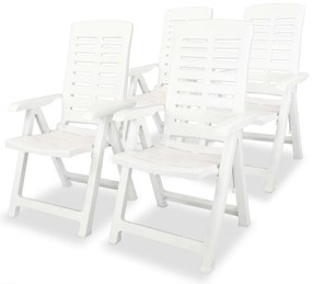 Set mobilier de exterior, 5 piese, alb, plastic Alb, 5