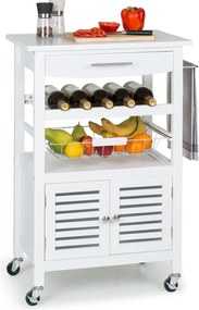 Klarstein Louisiana, cărucior de servire, cărucior de bucătărie, 5 niveluri, suport de șervețele din lemn, mobil