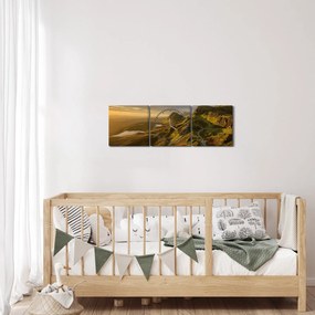 Tablou cu munți (cu ceas) (90x30 cm)