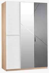 Dulap cu 3 usi si oglinda pentru copii 133x204x64 cm, Colectia NEW CITY