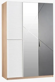 Dulap cu 3 usi si oglinda pentru copii 133x204x64 cm, Colectia NEW CITY
