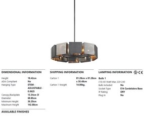 Candelabru design industrial-modern IMPRESSION cu 10 surse de lumina